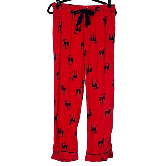 aerie Other - Aerie Deer Print Flannel Paiama Pants Red & Navy